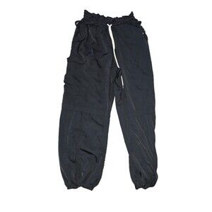 Forever 21 Black Parachute Wide Leg Pants SIze Medium M Excellent Elastic Waist